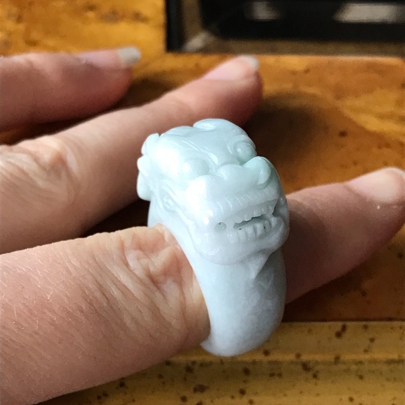Natural Jade Dragon Ring - Picture 1 of 8